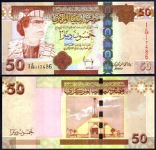 LIBYA 🇱🇾 P75* 50 DINAR* PREFIX 1C* ND 2008* UNC GEM* USA SELLER