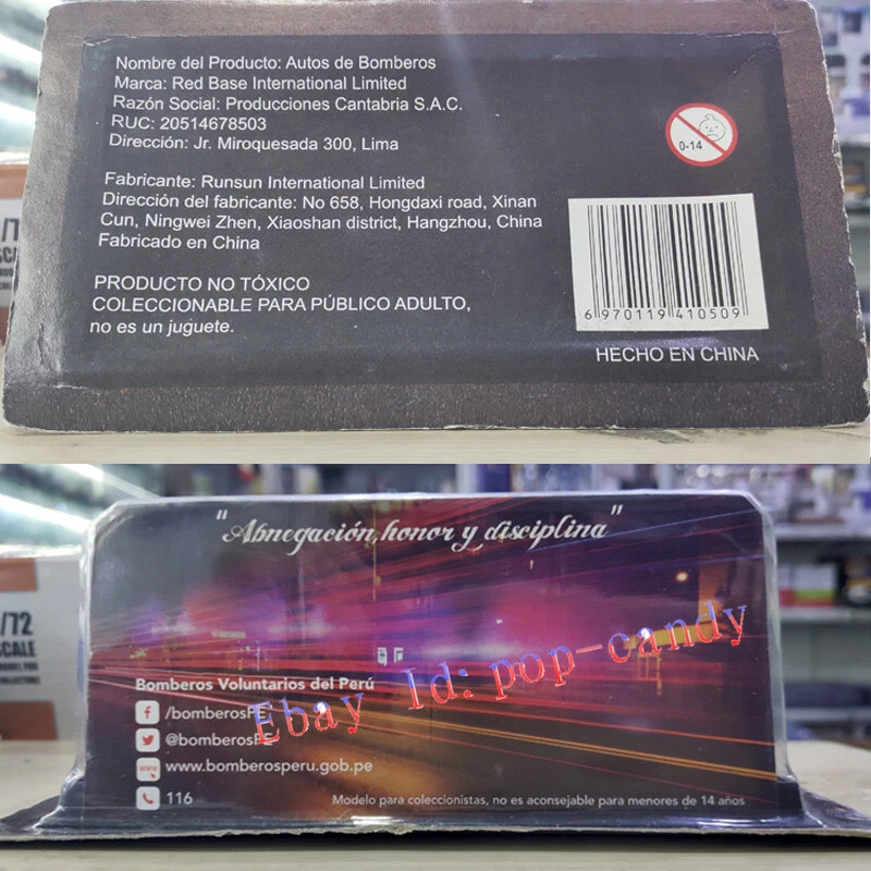 Red Base 1/64 1960 Premier-secours Hotchkiss France Alloy FireTruck Model Toy - Image 4 of 4