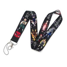 Demon Slayer Anime Series Characters Figures Black ID Badge Holder Lanyard