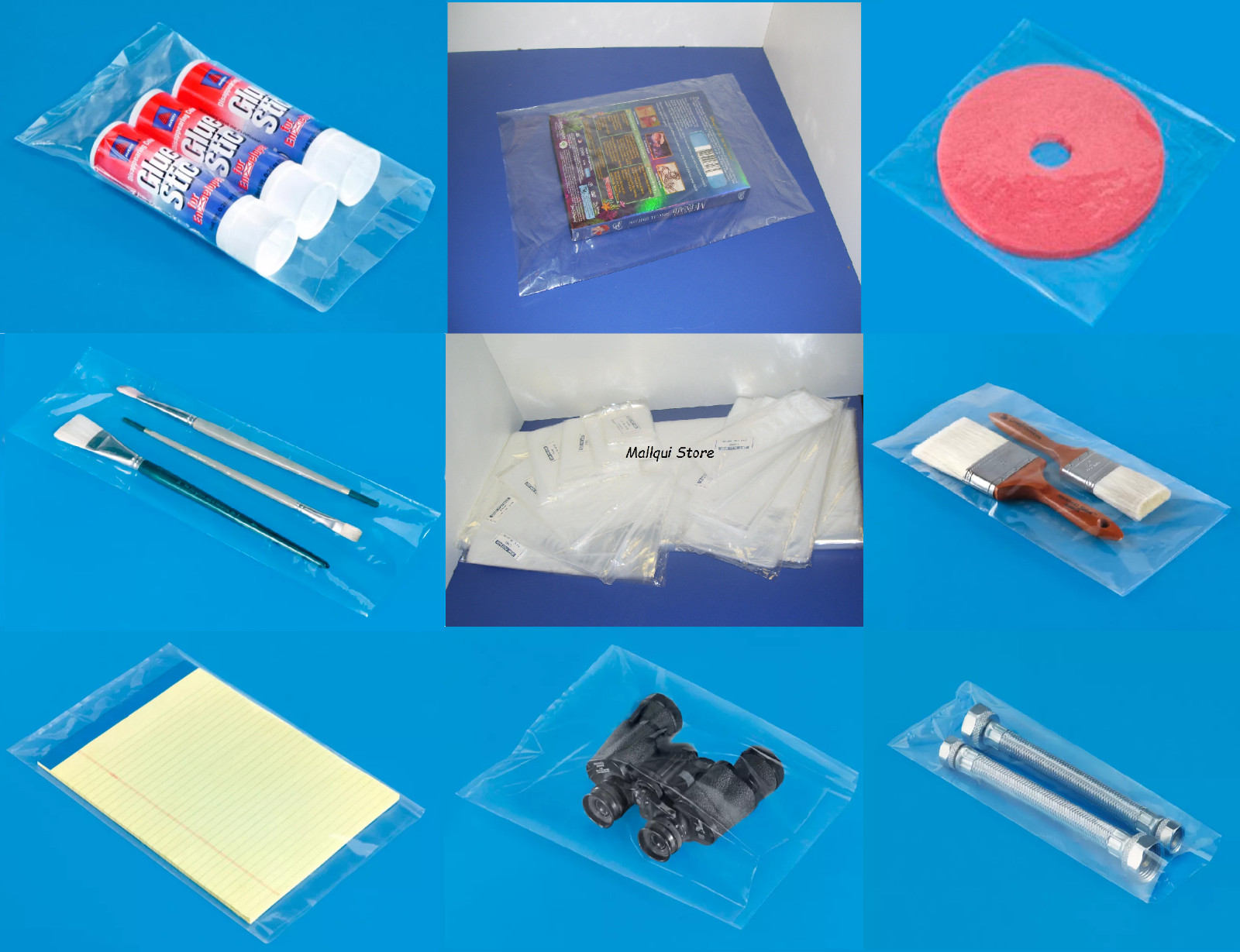 100 Pack Clear 3 x 3 Poly Bags ULINE Best 1 MIL Thick Quality Flat Open Top