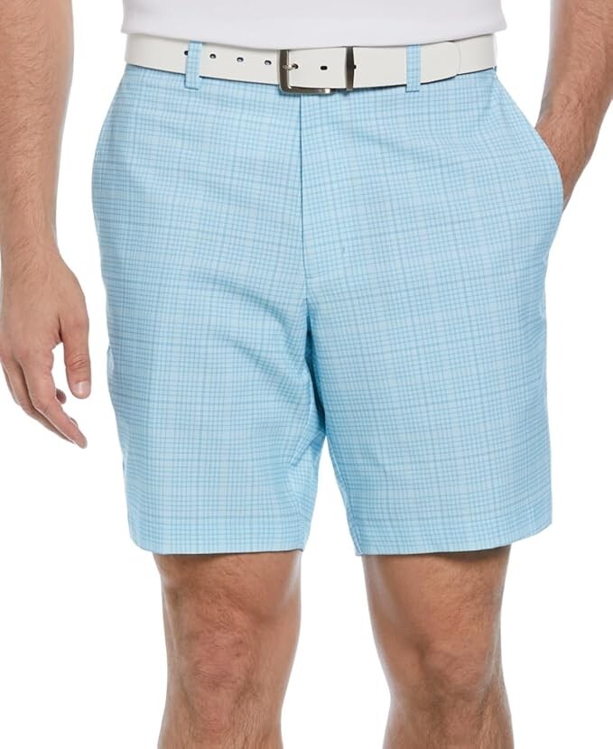 PGA Tour Men's Regular Fit Golf Shorts, Cyan Blue, Size 30