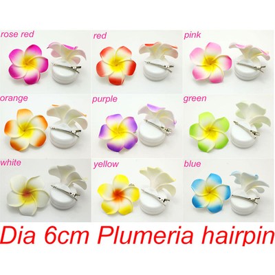 5 10 Pieces 2 4 Inch Hawaiian Plumeria Foam Flowers Hair Clip Hair