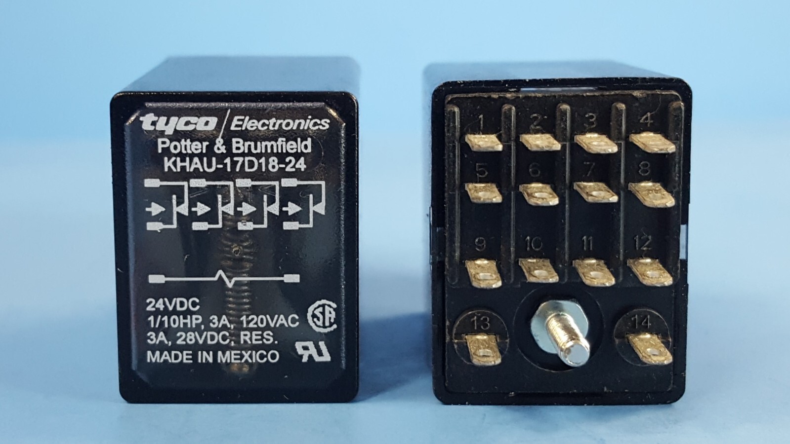 1pc- Industrial Relay, KHAU-17D18-24, TE, 4PDT, 3A, 24VDC, 650Ohm, 7-1393122-7