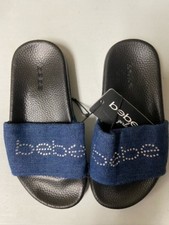 Bebe Girls Slides - Dark Blue, Choose Size