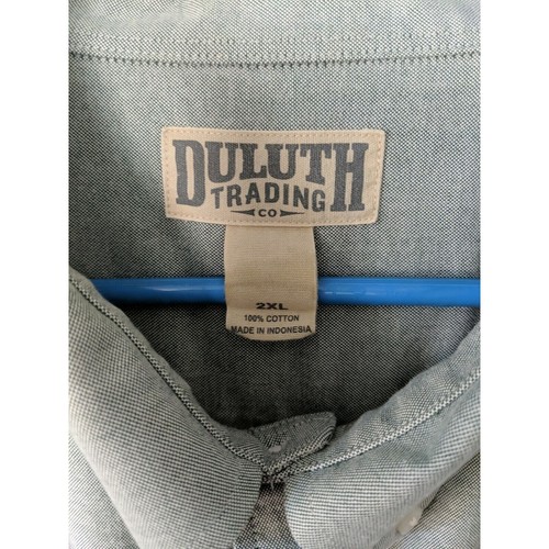 Duluth Trading Co 2XL Button Down Long Sleeve Cotton Work Shirt Green ish - Picture 3 of 9