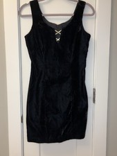 Vintage Party Rampage Little Black Coctatail Dress Velvet Lined Y2K 90s Whimsy