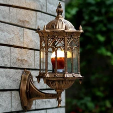 Retro Outdoor Exterior Wall Light Fixture Shade Lamp Lantern Sconce Porch Light