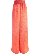 NWT Alice + Olivia Willis in Bright Coral Pajama Patterned Jacquard Pants S