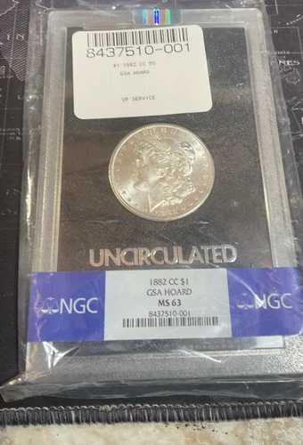 1882-CC VAM 2B2 HIT LIST 40 NGC MS-63 Silver Dollar Carson City Mint GSA BOX COA