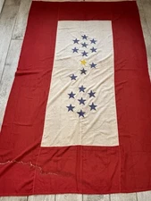 WWII US Sons in Service Vertical Flag with 17 Blue Stars and One Gold Star