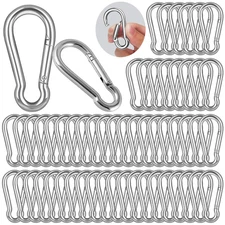 120PCS M5 Spring Snap Hook Carabiner, 2 Inch Small Carabiner Clip, 3/16" Heavy D