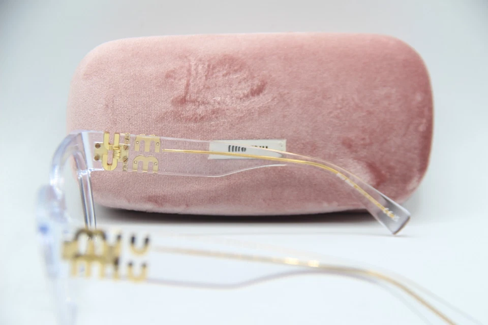 NEW MIU MIU VMU 04U 2AZ-1O1 CLEAR GOLD AUTHENTIC FRAMES EYEGLASSES 52-19 - Image 2 of 4