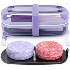 Shampoo Bar Holder and Soap Case, Leakproof Travel Container with Lid  Drain Tr