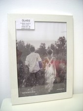 Light Grey A4 Faux Wood Finish Glass Picture Photo Frame Brand New