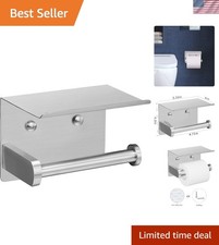 Modern Wall-Mounted Toilet Paper Holder with Shelf - Durable Rustproof Design