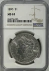 1890 $1 Morgan Dollar NGC MS63