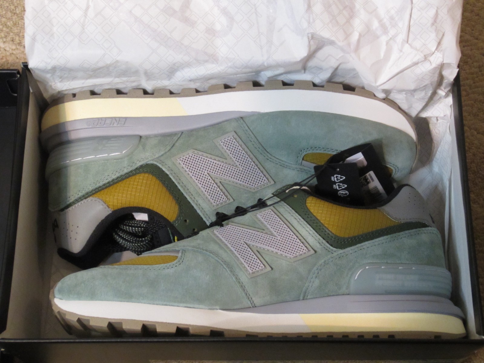 Stone Island x New Balance 574 Legacy U574LGTN Light Green Men's Size 10 NEW! thumbnail 4