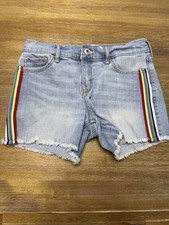 Abercrombie Kids 15/16 Midi Shorts Rainbow Light Wash Denim