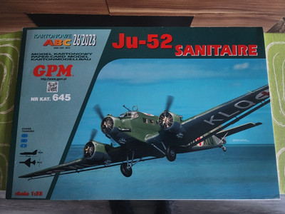 JU-52 Sanitaire Modellbausatz 1:33   GPM Nr. 645   NEU & ungebaut