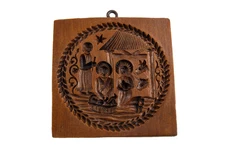 House on the Hill Springerle Cookie Mold Press Stamp Nativity Scene 5159