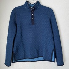 Marine Layer Lady Corbet quilted pullover sweatshirt sweater small indigo blue