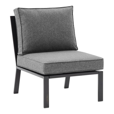 #ad Crosley Furniture Clark Modern Fabric Armless Patio Chair in Charcoal Black $204.65