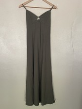 Mango Long dress with Straps Khaki New With Tags Uk 8