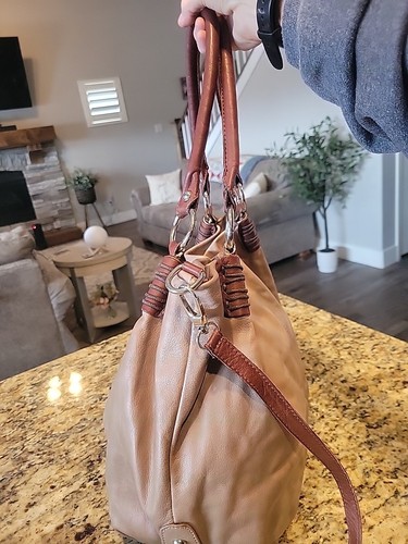Preowned-Large WMS Unbranded Shoulder/Purse/Handbag Brown Gen Leather-16"x12"x7" - Bild 4 von 10