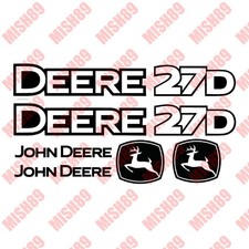 27D Mini Excavator Decal Die Cut Vinyl Decal Kit - Deere 27 D 27-D - Any Color