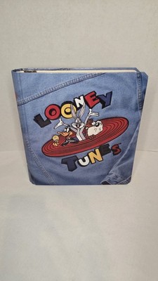 VINTAGE, HTF VERSION Looney Tunes 3 Ring Binder 1994 Bugs Tweety Daffy Taz LN 