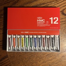 HOLBEIN ARTISTS' WATERCOLORS-- HWC, 12pc/ 15 ml .50 US fl oz  NIP