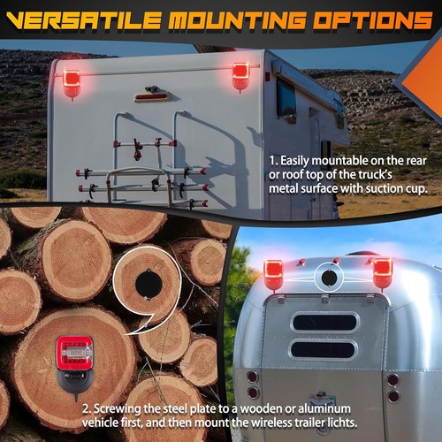 Wireless Trailer Lights Magnetic - Adjustable Tow Light with 2... - Bild 4 von 8