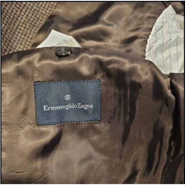 Blazer Ermenegildo Zegna Vintage Años 90 Mezcla Cachemira Marrón 42L (US) IT 52 Sin Usar Foto 3 de 4