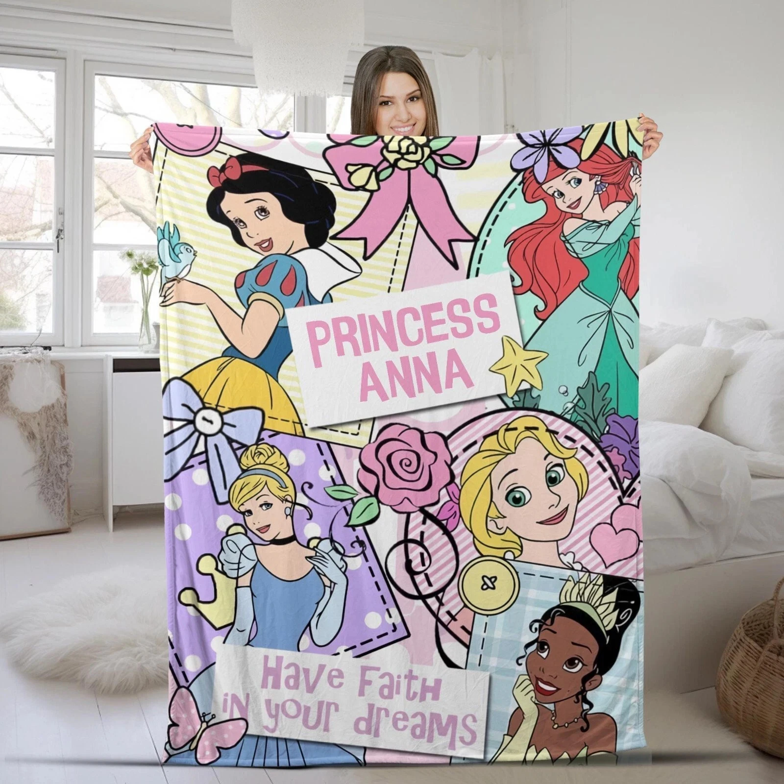 Personalized Disney Princess Elsa Fleece Blanket