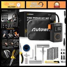 Tire Repair Kit With Air Compressor Professional Plug Tools - Flat Tire Fix Tire Repair Kit With Air Compressor Professional Plug Tools - Flat Tire Fix