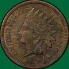 1891 Indian Head Cent Almost Uncirculated AU Coin #38143