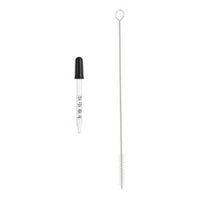 1ml Glass Eye Dropper with Rubber Cap and Brush Clear Black
