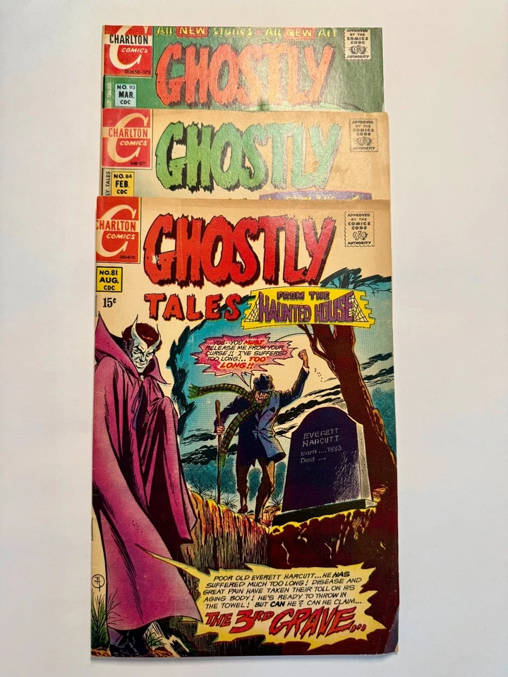 GHOSTLY TALES #81, 84, 93 Lot of 3 - Charlton 70s Horror Comics Very Fine - 7.5 - Image 2 of 4