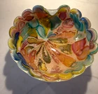 VTG Murano Glass Tutti Frutti Colorful Pastels Bowl/ Ashtray Multi Color-LABEL