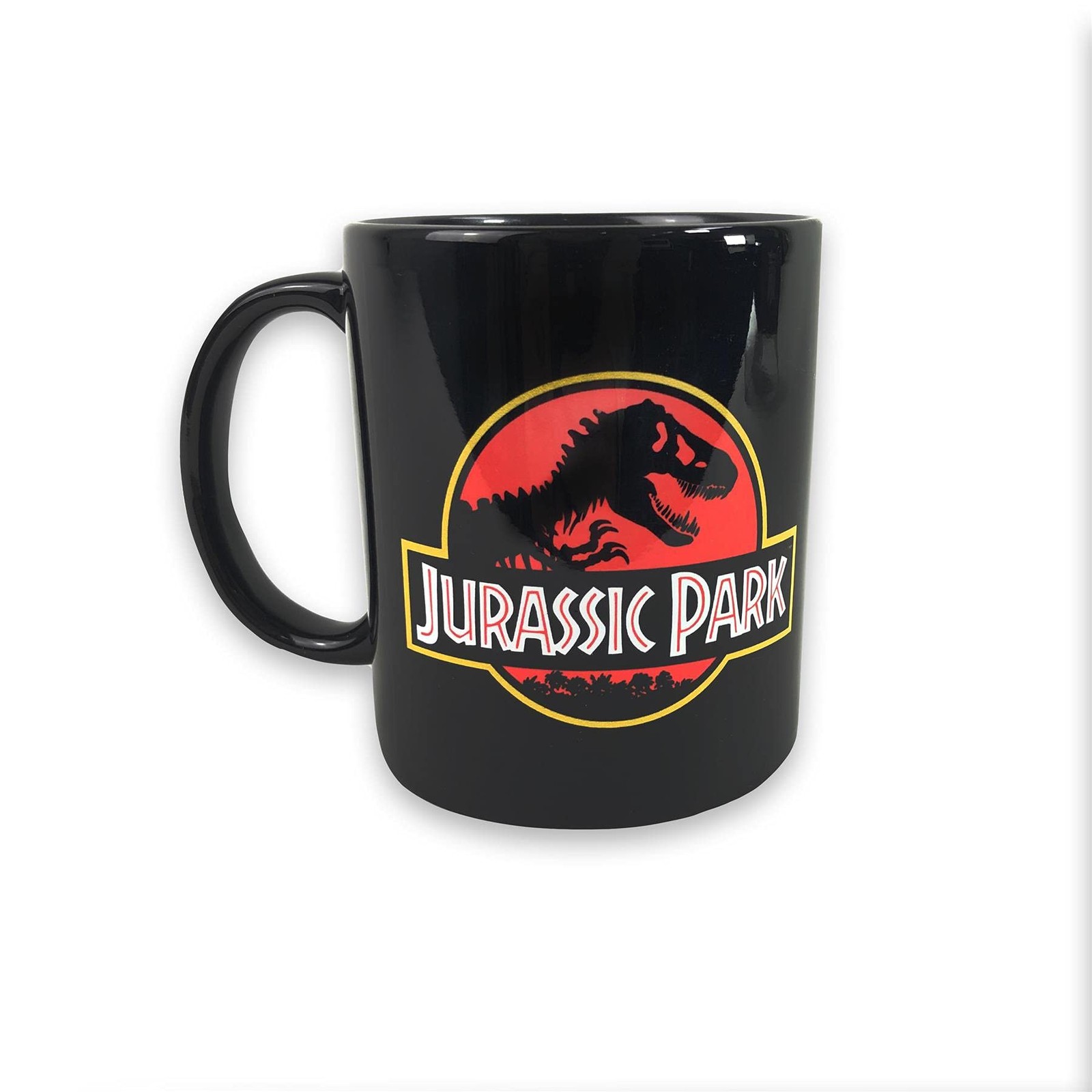 Jurassic Park Tasse (Logo Design) 315ml schwarze Keramiktasse in Geschenkbox - O