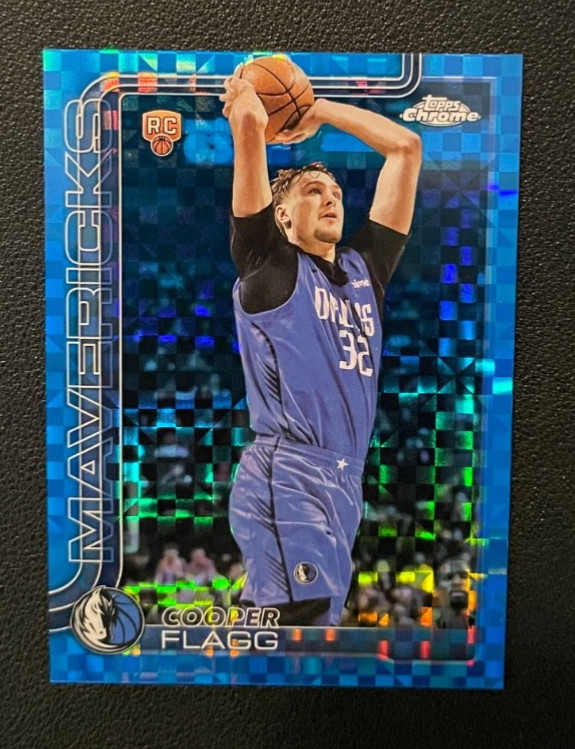 COOPER FLAGG 2025 Topps Chrome Blue X-Fractor Rookie Card #251 Mavericks *Read*
