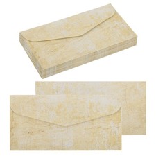 48 Packs Envelopes Vintage Aged Paper Beige Linear 9 x 4 Inch