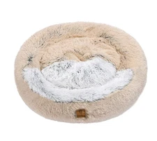 Charlie's Pet Hooded Pet Nest Bed (Cream & White) - Large