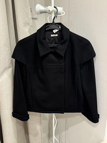 Cappotto corto Miu Miu nero donna vintage pulito elegante 155 cm elegante raro