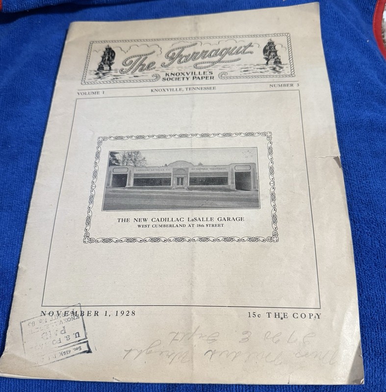 The Farragut Knoxville’s Society Paper Nov 1 1928 Knoxville TN