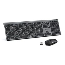iClever Keyboard Wireless Keyboard Mouse Set Japanese JIS Layout Quiet