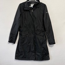 Columbia Lightweight Windbreaker Jacket Womens Medium Black Omni Tech Waterproof