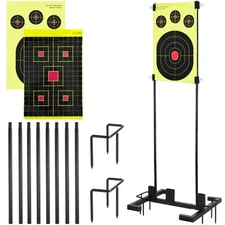 Shooting Target Stand Set, Adjustable Shooting Target Stand with 10pcs Paper ...