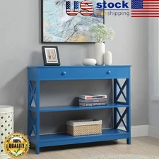 1 Drawer Console Table with Shelves Accent Side Stand Display Storage Entryway