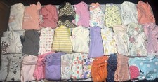 Baby Girl 0-3mo Lot of 31 Bodysuits Pants Long Sleeves Multicolor